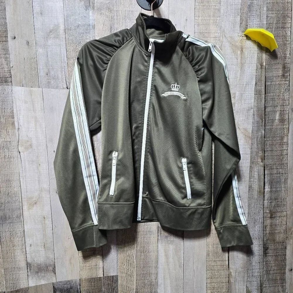 Hurley Vintage Y2K Green Dragon Embroidered Track Jacket Large Streetwear Retro